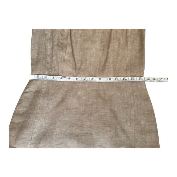 Ann Taylor Loft Dress Womens Size 4 Beige 100% Linen Sleeveless Sequin Sheath - Picture 10 of 11